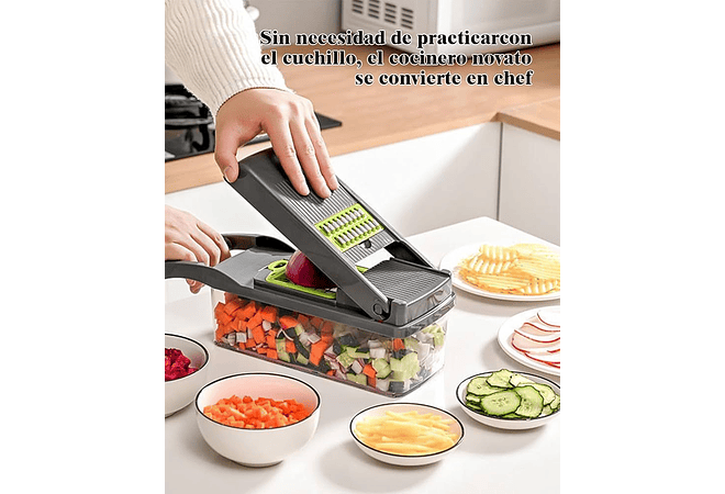 🍅🥒🥝 PICADOR DE VERDURAS MULTIFUNCIONAL 12 EN 1 MODELO #2825  🥝🥒🍅