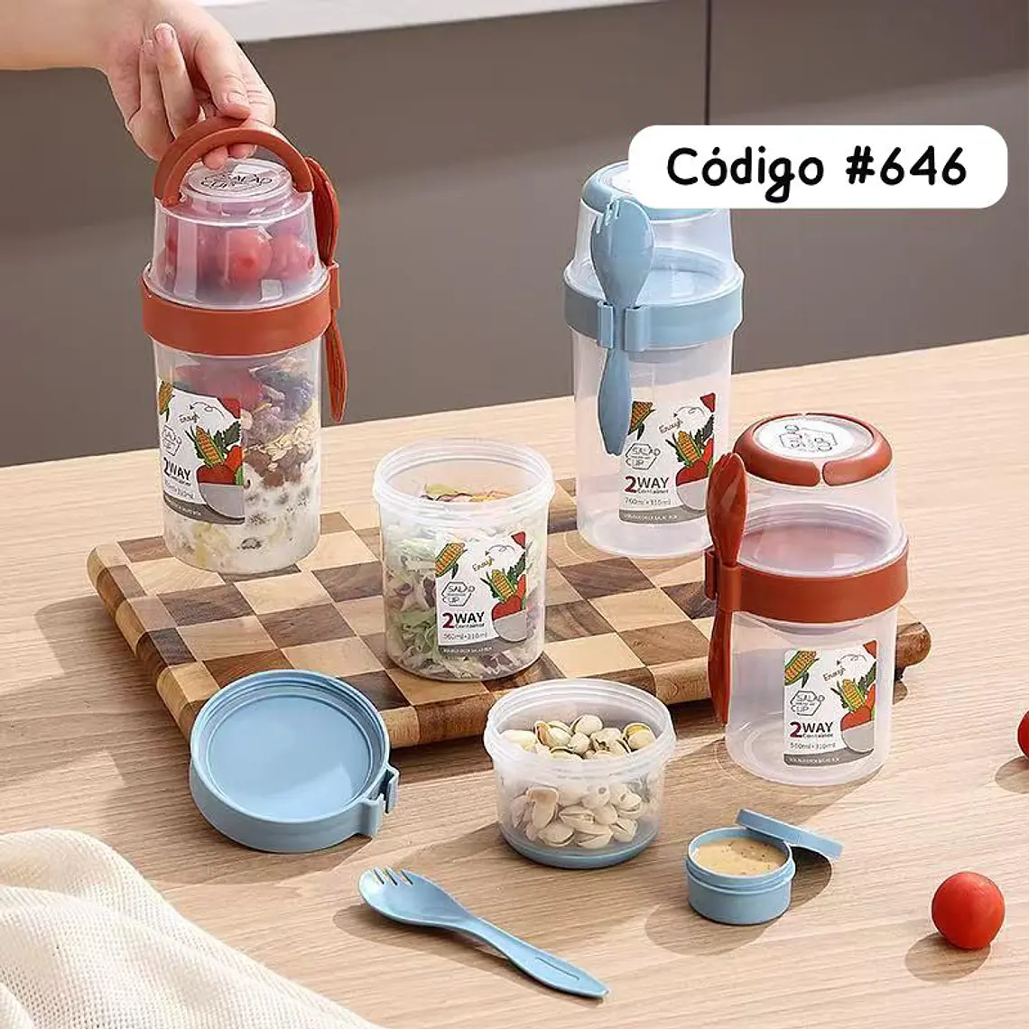🥬VASO PARA ENSALADA DE 560 Y 310 ML MOD# 646🫜🥗 1