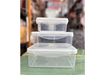 SET DE 3 TUPPER TRANSPARENTE RECTANGULAR MOD# 2588  🥭🍉