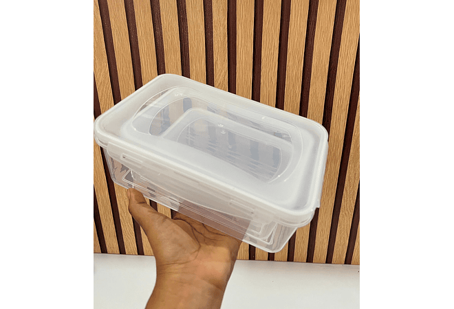 SET DE 3 TUPPER TRANSPARENTE RECTANGULAR MOD# 2588  🥭🍉