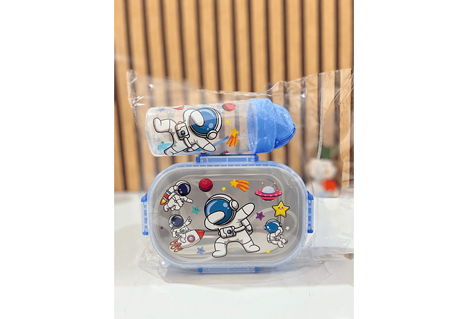 🍋‍🟩SET DE TUPPER TÉRMICO + VASO  DISEÑOS PERSONAJES MOD# 25-FH-093🥤