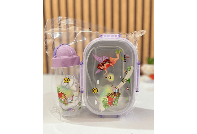 🍋‍🟩SET DE TUPPER TÉRMICO + VASO  DISEÑOS PERSONAJES MOD# 25-FH-093🥤