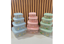 🦁SET DE 4 TUPPER CON ESTAMPADO ANIMALITOS (SELVA) MOD# 25-BXH-001