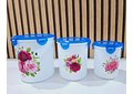SET DE 3 TUPPER DISEÑO ROSAS  🌷✨