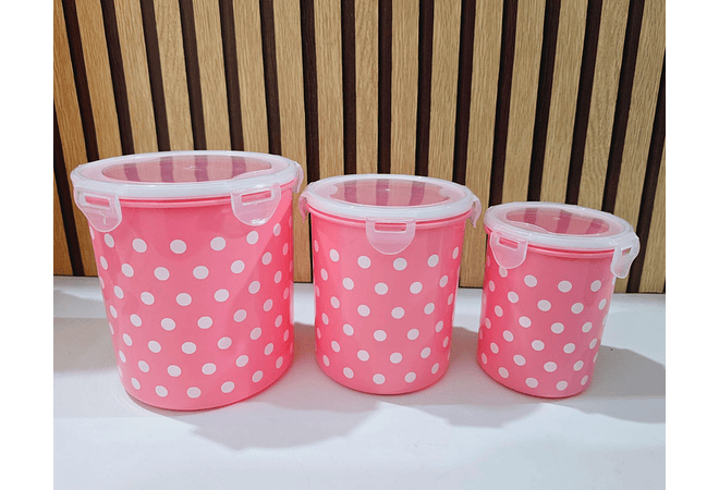 SET DE 3 TUPPER PUNTOS DIFERENTES TAMAÑOS MOD# 7516🫟
