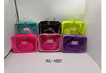 SET DE 3 COSMETIQUERAS (TRANSPARENTE) MOD# WL-1007 💋🩷