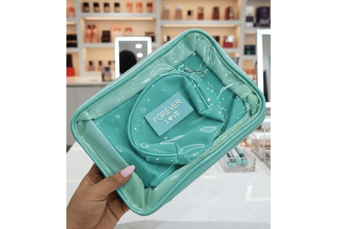 SET DE 3 COSMETIQUERAS (TRANSPARENTE) MOD# WL-1007 💋🩷