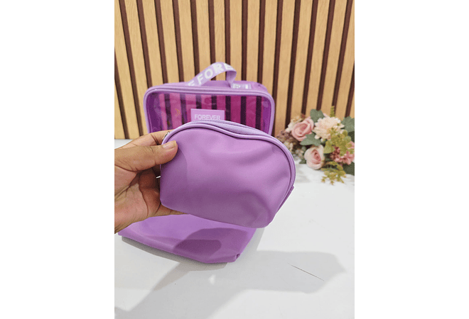 SET DE 3 COSMETIQUERAS (TRANSPARENTE) MOD# WL-1007 💋🩷