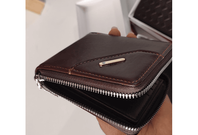 CARTERA PARA CABALLERO COM CIERRE AL AZAR MODELO#ZP-12