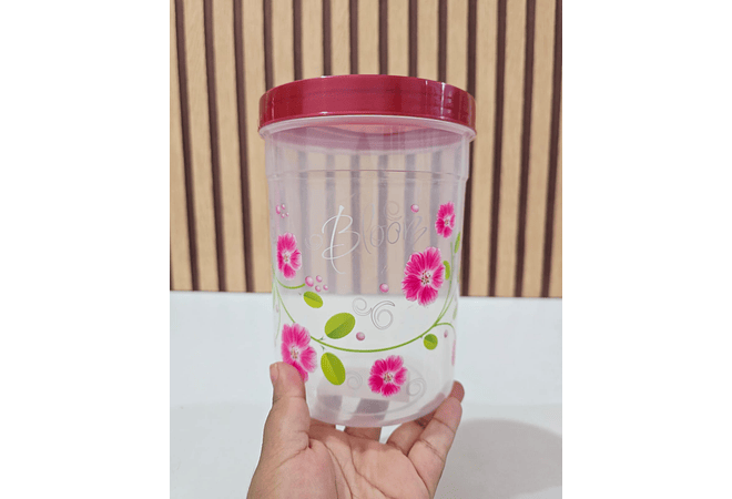 SET DE 5 TUPPER FLORES CON CUCHARITAS MEDIDORAS  MOD# 7511