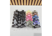 DOCENA DE PINZAS RECATANGULARES COLORES LISOS MOD# ET-62 O 63