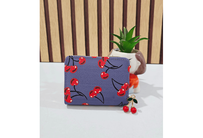 CARTERA/MONEDERO ESTAMPADO CEREZAS (AL AZAR) MOD# AM-630  🍒