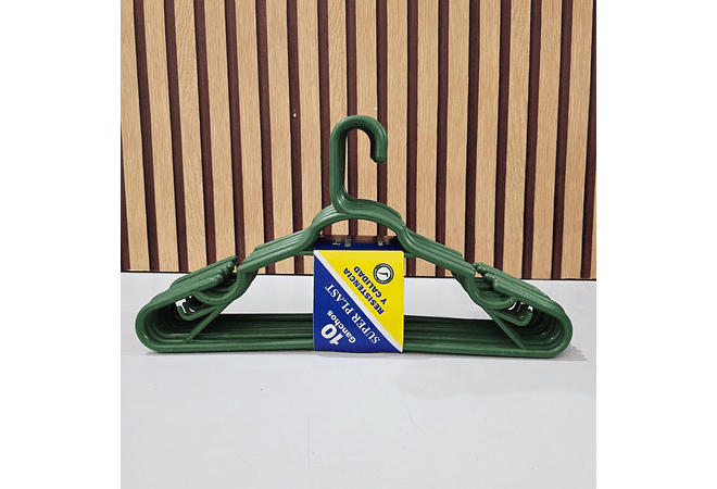 PAQ DE 10 GANCHOS DE COLORES PARA ROPA/ADULTO