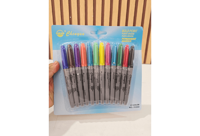 PAQ DE 12 MARCADORES (COLORES) MOD# AA-1070 O 69