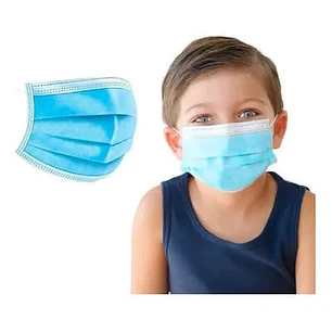 CAJITA CON 100 CUBREBOCAS INFANTIL AZUL MOD# MPE-100