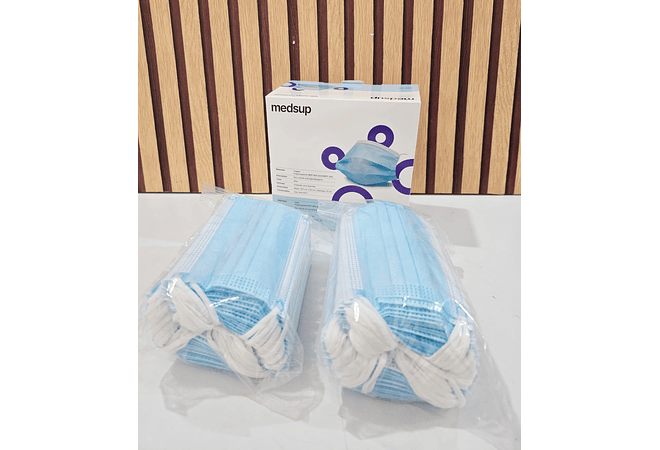 CAJITA CON 100 CUBREBOCAS INFANTIL AZUL MOD# MPE-100