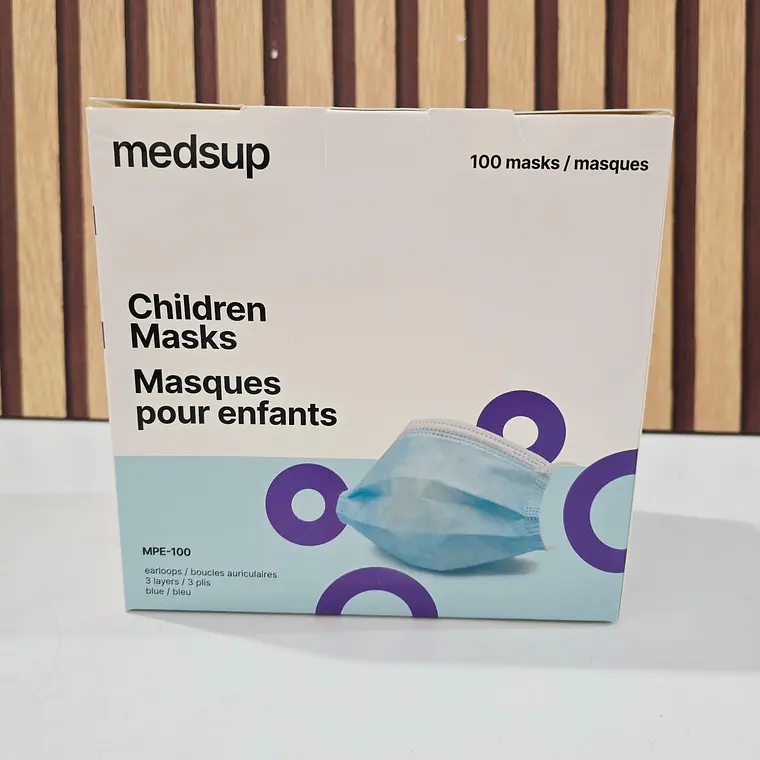 CAJITA CON 100 CUBREBOCAS INFANTIL AZUL MOD# MPE-100 4