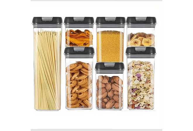 SET DE 7 CONTENEDORES PARA COCINA TAPA HERMÉTICA MOD #JN-331