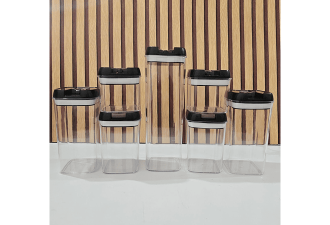 SET DE 7 CONTENEDORES PARA COCINA TAPA HERMÉTICA MOD #JN-331