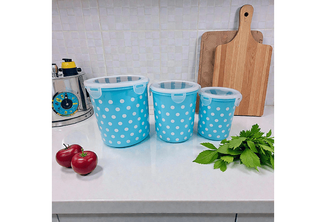 SET DE 3 TUPPER PUNTOS DIFERENTES TAMAÑOS MOD# 7516 🫟