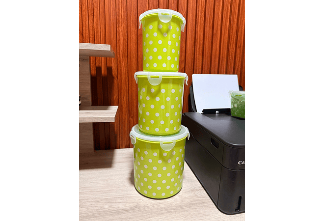 SET DE 3 TUPPER PUNTOS DIFERENTES TAMAÑOS MOD# 7516 🫟