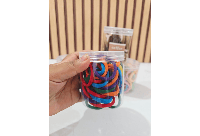 1 BOTECITO/TAPA BLANCA CON 50 DONITAS GRANDES DE COLORES (AL AZAR) MOD# WMD0009