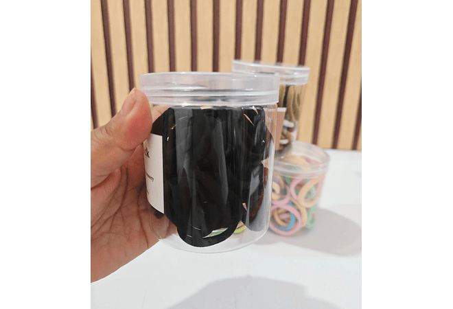 1 BOTECITO/TAPA BLANCA CON 50 DONITAS GRANDES DE COLORES (AL AZAR) MOD# WMD0009