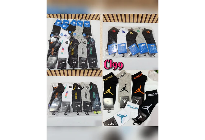 TINES PARA CABALLERO IMITACIÓN JORDAN, NIKE Y ADIDAS MOD# CL99 Y CL88  CALCETA