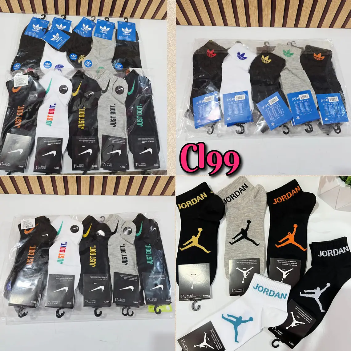 TINES PARA CABALLERO IMITACIÓN JORDAN, NIKE Y ADIDAS MOD# CL99 Y CL88  CALCETA 2