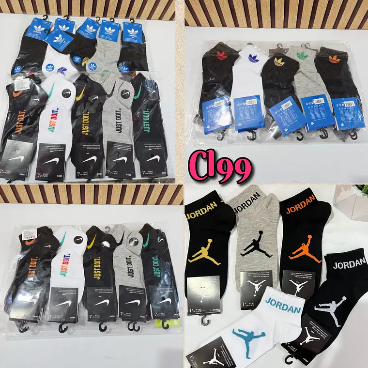 TINES PARA CABALLERO IMITACIÓN JORDAN, NIKE Y ADIDAS MOD# CL99 Y CL88  CALCETA 2