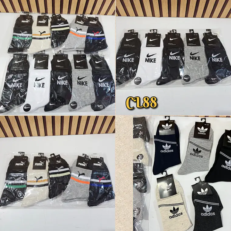 TINES PARA CABALLERO IMITACIÓN JORDAN, NIKE Y ADIDAS MOD# CL99 Y CL88  CALCETA 1