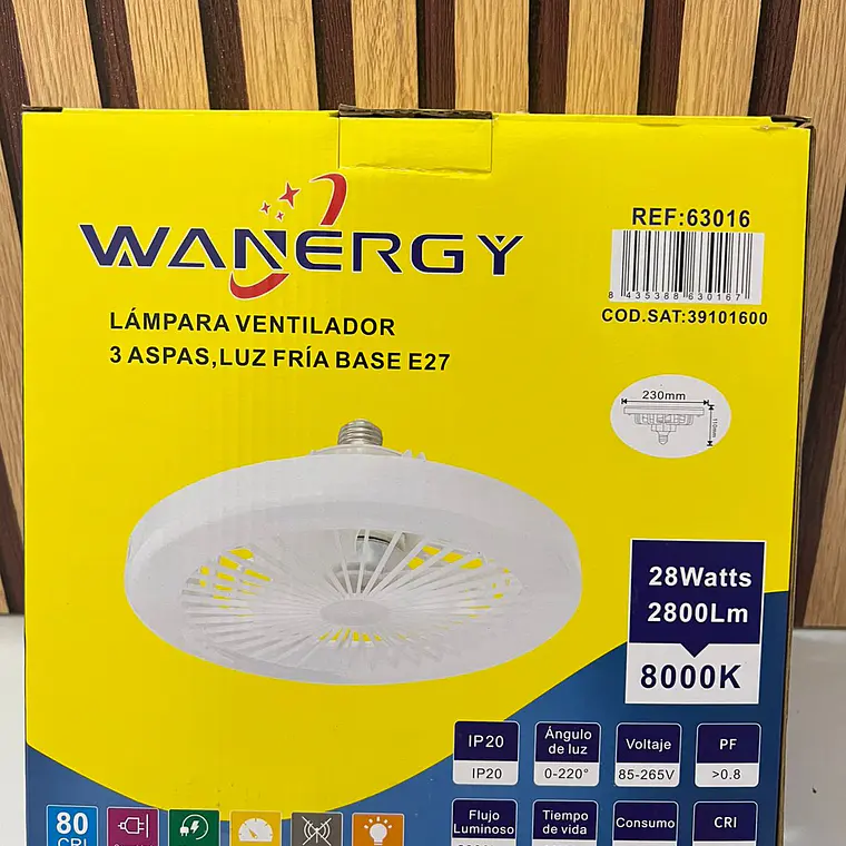 LÁMPARA VENTILADOR (LUZ BLANCA) MOD# 63016 4