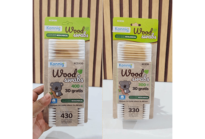 CAJITA CON 330 O 430 COTONETES MOD# KCE30 O KCE430