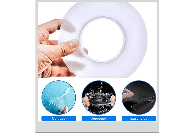 CINTA ADHESIVA DOBLE CARA TRANSPARENTE