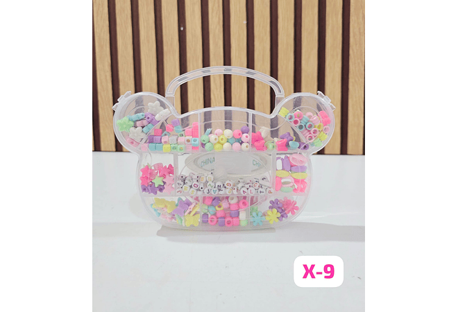 CAJITA CON ACCESORIOS CUENTITAS PARA CREAR PULSERAS MOD# X-9/ X-8/X-13