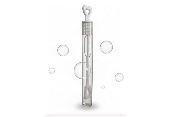 CAJITA CON 48 MINI BURBUJEROS CORAZON TRANSPARENTE MOD# B-92 🫧