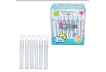 CAJITA CON 48 MINI BURBUJEROS CORAZON TRANSPARENTE MOD# B-92 🫧