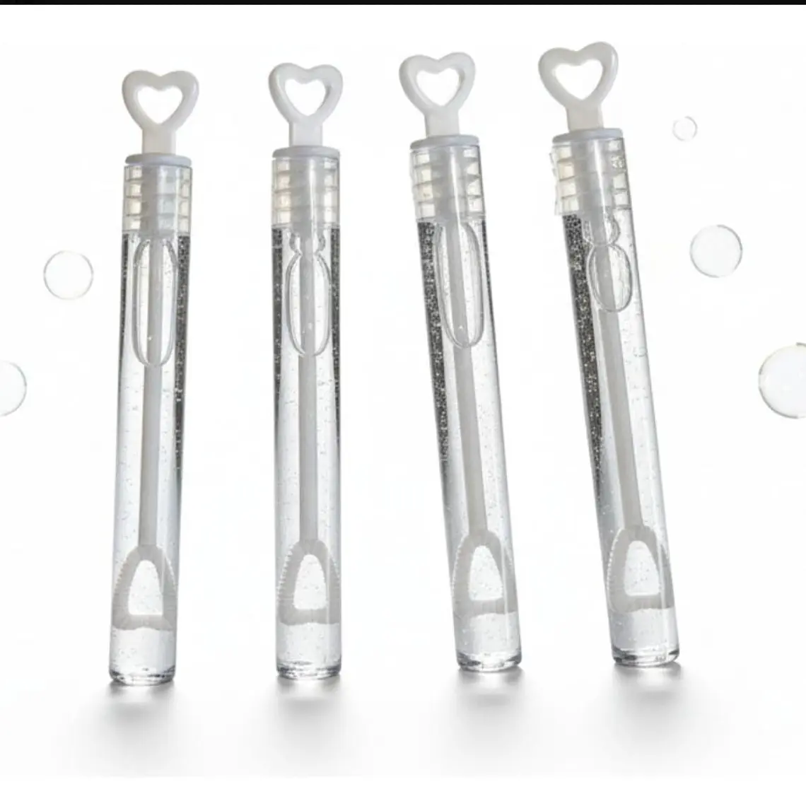 CAJITA CON 48 MINI BURBUJEROS CORAZON TRANSPARENTE MOD# B-92 🫧 3