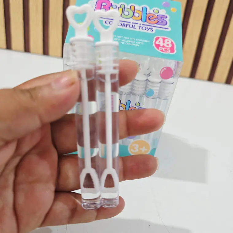 CAJITA CON 48 MINI BURBUJEROS CORAZON TRANSPARENTE MOD# B-92 🫧 4