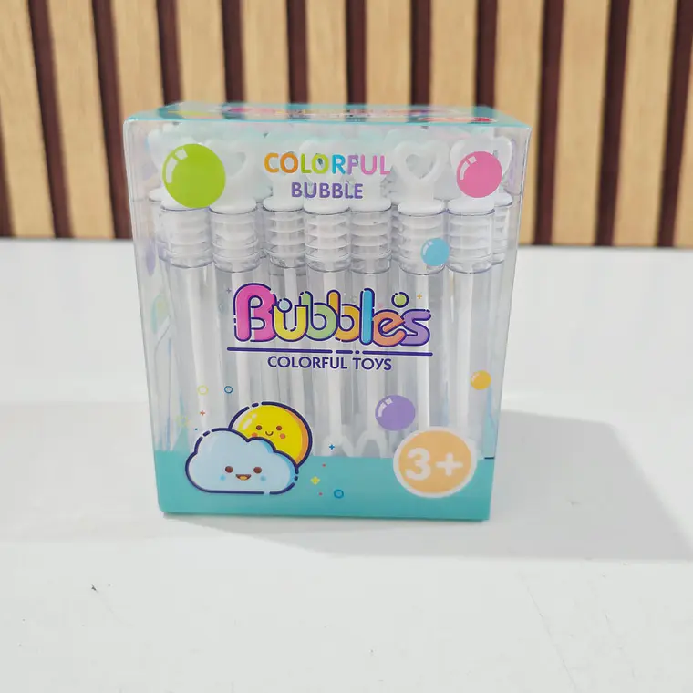 CAJITA CON 48 MINI BURBUJEROS CORAZON TRANSPARENTE MOD# B-92 🫧 5