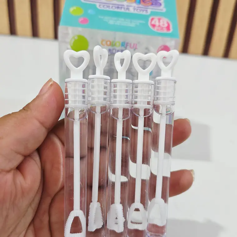 CAJITA CON 48 MINI BURBUJEROS CORAZON TRANSPARENTE MOD# B-92 🫧 6
