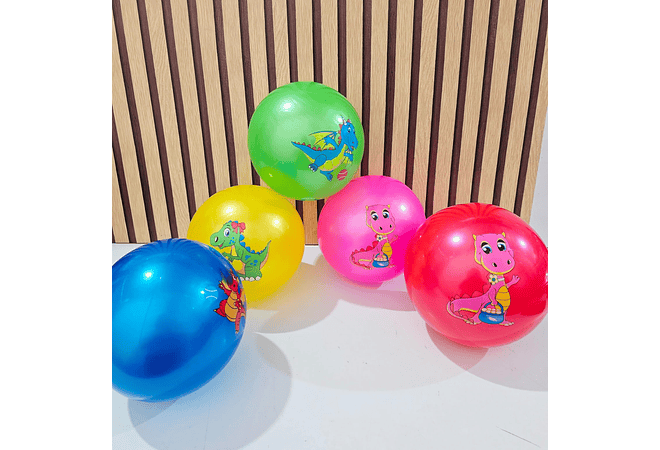 PELOTA HULE DISEÑO DINOSAURIOS Y DRAGONES MOD# XL-20/D-136🦖🐲🐉