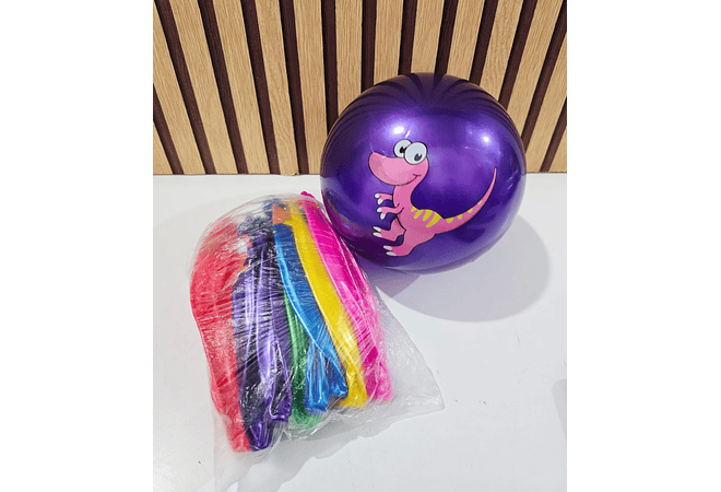 PELOTA HULE DISEÑO DINOSAURIOS Y DRAGONES MOD# XL-20/D-136🦖🐲🐉