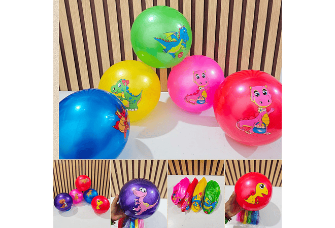 PELOTA HULE DISEÑO DINOSAURIOS Y DRAGONES MOD# XL-20/D-136🦖🐲🐉