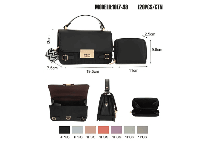 DUO CROSS BODY + MONEDERO MOD# 1017-48