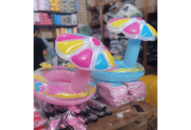 FLOTADOR INFLABLE INFANTIL CON SOMBRILLA EN FORMA DE HONGO MOD #992490