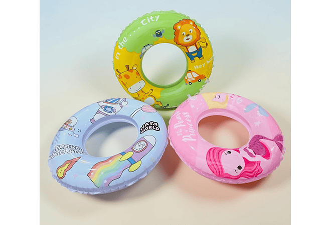 MEDIDA #60” SALVAVIDAS INFLABLE ESTAMPADO INFANTIL ANIMITOS MOD #992372