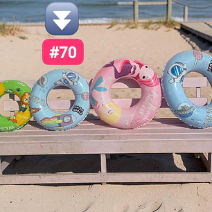 MEDIDA #70” SALVAVIDAS INFLABLE ESTAMPADO INFANTIL ANIMALITOS MOD #992373 REINGRESO