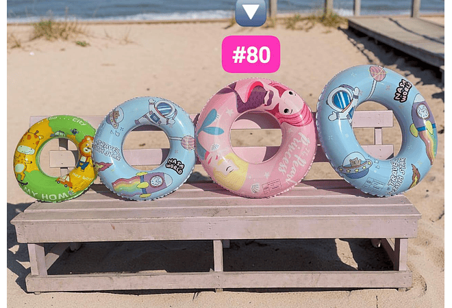 MEDIDA #80” SALVAVIDAS INFLABLE ESTAMPADO INFANTIL ANIMALITOS MOD #992374