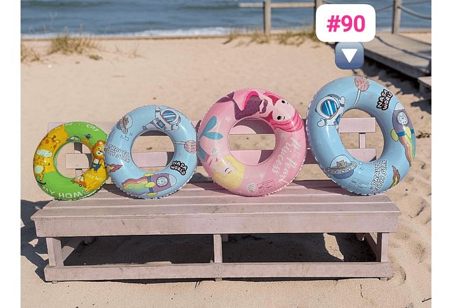 MEDIDA #90” SALVAVIDAS INFLABLE ESTAMPADO INFANTIL ANIMALITOS MOD #992375